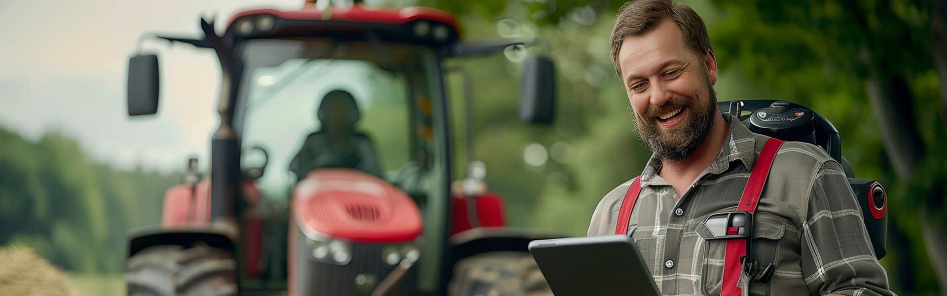 Apply for Equipment Financing, man looking at his tablet
